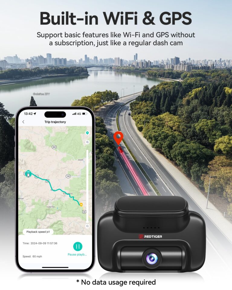 REDTIGER 4G LTE Dash Cam Front and Rear,Remote Live Stream, 30-Day Cloud Storage, 2.5K + 1080P, Emergency Alert, GPS, Built-in SIM (AT&T), Parking Monitor, 32GB Card & Hardwire Kit Included (VS10) - Image 2