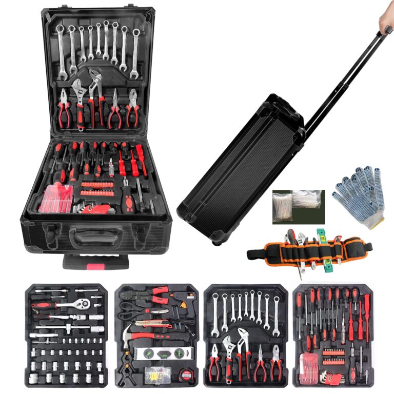 Tool Sets for Men, Tool Kit with Rolling Box, Complete Household Set, Aluminum Trolley Case Sets, Gift on Father's Day - Image 5