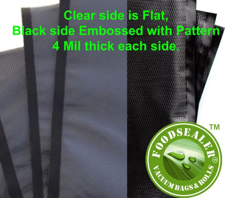 500 Pcs Quart 4Mil 8” x 11” Black Clear Food Sealer Heavy Duty Commercial Food Grade BPA Free vacuum sealer bag roll for your Cabela's Food Sealer Food Saver Seal A Meal Weston vacuum sealer Freezable Microwave Safe Sous Vide Cooking bags rolls - Image 4