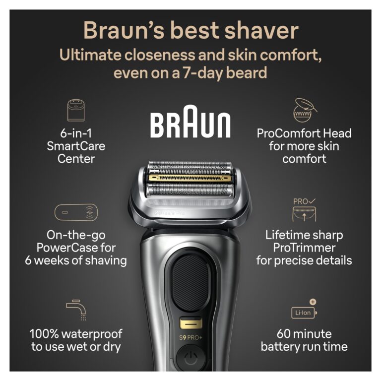 Braun Series 9 PRO+ Electric Shaver, Shaving Kit with 5 Pro Shave Elements and ProComfort Head, SmartCare Center - Image 6