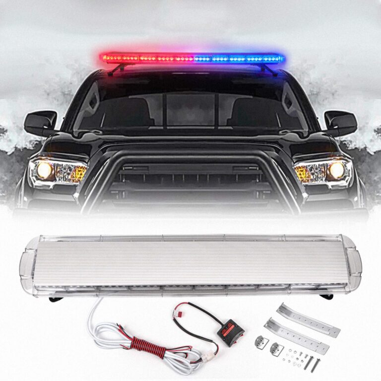 CUMART 47" 88 Red Blue LED Light Bar Fit For Police Cops Vehicles Truck Cars Extreme High Intensity Construction Emergency Warning Strobe Rooftop Low Profile Law Enforcement Hazard Flashing Universal - Image 5