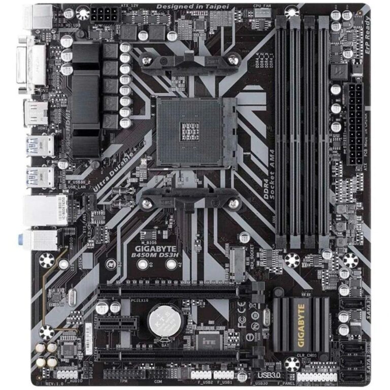 Gigabyte B450M DS3H (AMD Ryzen AM4/Micro ATX/M.2/HMDI/DVI/USB 3.1/DDR4/Motherboard) - Image 5