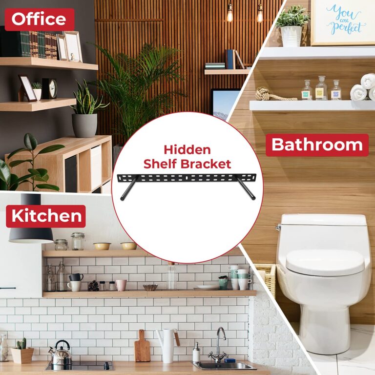 Hungsmart- 4 x 22 inch Heavy Duty Floating Shelf Bracket - Long Wall Shelves Support, Hidden Floating Shelf Hardware, Black Shelf Brackets, Perfect for Kitchen/Nursery/TV Wall Shelf Decor (6 inch rod) - Image 4