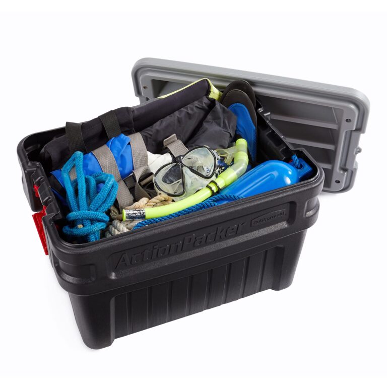 Rubbermaid ActionPacker️ 24 Gal Lockable Storage Box Pack of 2, Outdoor, Industrial, Rugged, Grey and Black - Image 6