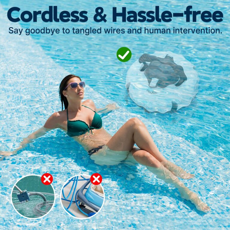 Redkey S100 Cordless Robot Pool Cleaner, Last 130Min, 18° Slope Angle, Automatic Pool Vacuum for Above Ground/Inground Pools, Self-Parking Pool Cleaner with Filter Basket, Pool Robot Up to 1100 sq.ft - Image 9