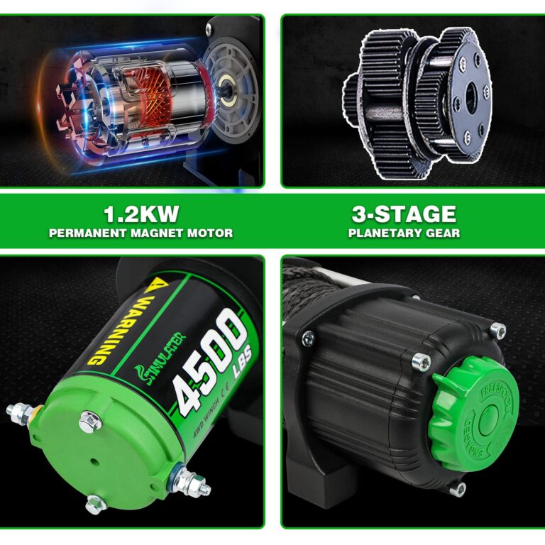 STIMULATER 4500LB ATV Winch with Synthetic Rope, with Wireless Remote and Wired Switch,with Hawse Fairlead,with Hook,IP67 Waterproof,Suitable for Most ATVs and UTVs - Image 5