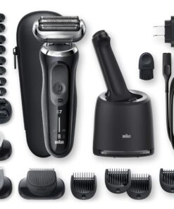 Braun Series 7 7091cc Flex Electric Razor for Men with SmartCare Center, Beard Trimmer, Stubble Beard Trimmer, Body Groomer and Exfoliating Brush Wet & Dry, Rechargeable, Cordless Foil Shaver, Black