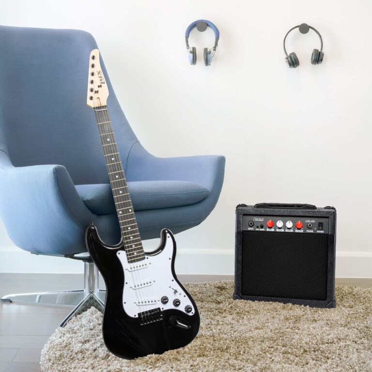 LyxPro Electric Guitar 39" inch Complete Beginner Starter kit Full Size with 20w Amp, Package Includes All Accessories, Digital Tuner, Strings, Picks, Tremolo Bar, Shoulder Strap, and Case Bag - Black - Image 2