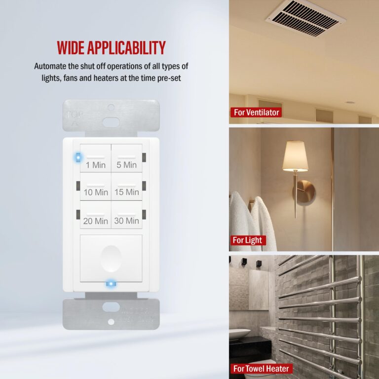 Broan-NuTone 110 CFM Bathroom Exhaust Fan, Heater & LED Light Combo Bundle with ENERLITES Countdown Timer Switch, 1-30 Min Settings, Blue LED, 2 Pack - Image 2