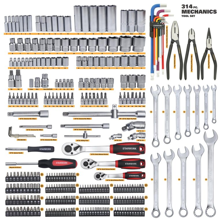 STARWORK TRUE MECHANIC™ 314-Piece Mechanics Tool Set and Socket Set, Professional Metric Set - Image 5