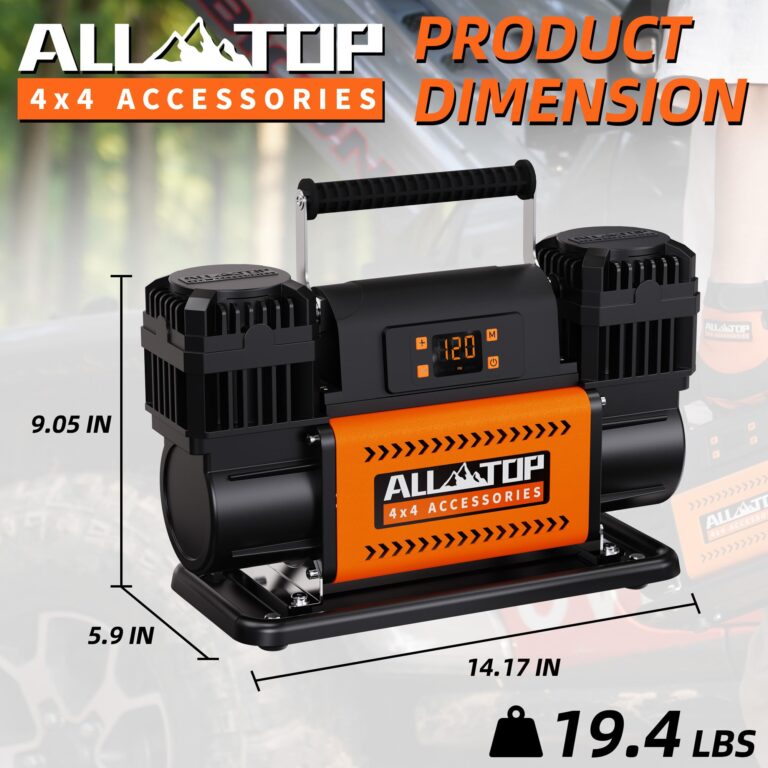 ALL-TOP 12V Air Compressor w/LCD Control Panel to Preset Target Pressure, 150PSI 12.35CFM Air Pump Inflator for Overland (Dual Cylinder) - Image 6