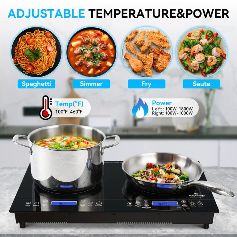 Duxtop LCD 1800W Portable Induction Cooktop 2 Burner, Built-In Countertop Burners with Sensor Touch Control, Electric Cooktop with 2 Burner, Electric Double Induction Burner for Cooking, 9720LCBI - Image 5