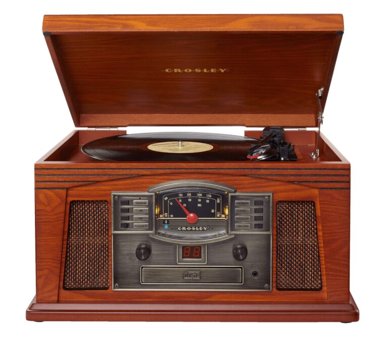 Crosley CR42D-PA Lancaster 3-Speed Turntable with Radio, CD/Cassette Player, Aux-in and Bluetooth, Paprika - Image 7