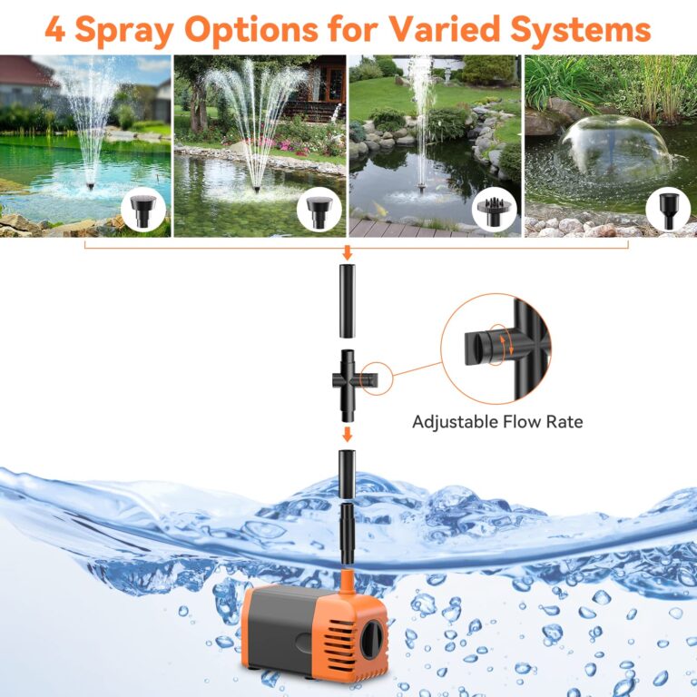 POPOSOAP Solar Water Fountain Pump Outdoor 35 Watt, 480GPH Solar Fountain Pump with Foldable Solar Panel, Adjustable Water Flow Solar Pump Kit for Garden Fish Pond Waterfall Hydroponics Pool - Image 6