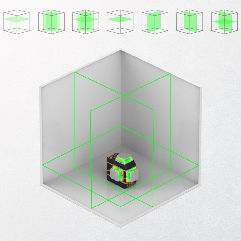 CIGMAN Laser Level CM-801 Laser Level Self Leveling 3x360°3D Green Cross Line for Decoration and Picture Hanging with Two Rechargeable Batteries, Remote Controller and Magnetic L-Shaped Bracket - Image 3