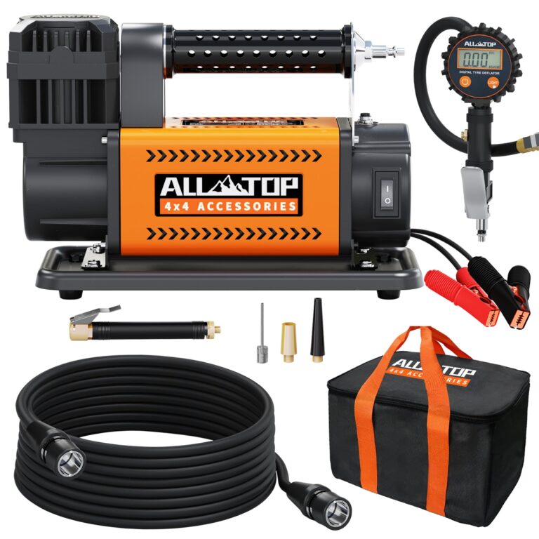 ALL-TOP Air Compressor with Digital Pressure Gauge Tire Inflator Kit, 12V Portable Inflator 7.06ft³/Min, Offroad Air Pump for Truck Tires, Heavy Duty Max 150 PSI for 4x4 Vehicle & RV - Image 3