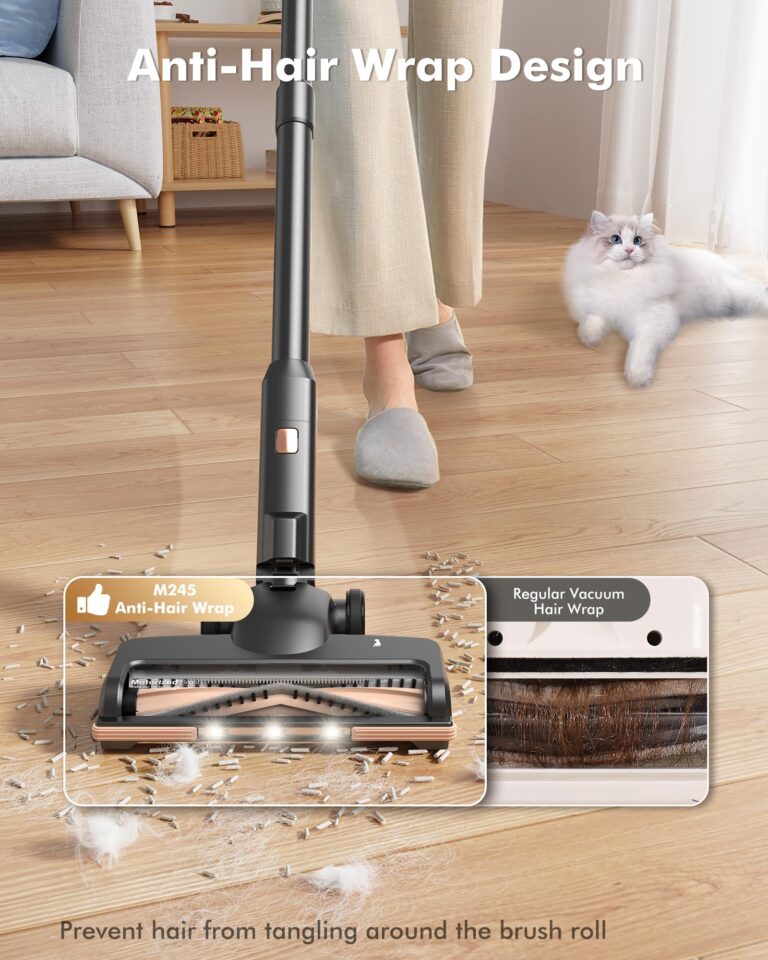 MIUZZY 48kPA Cordless Vacuum Cleaner, 190AW Powerful Suction, Max 60min Runtime, 4000mAh Large Battery, Anti Hair Wrap Stick Vacuum, Vacuum Cleaners for Home, Pet Hair, Hard Floors and Carpets, Cars - Image 4