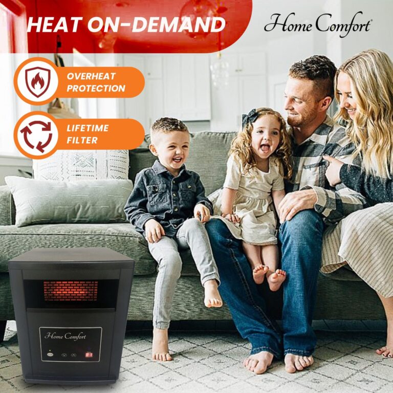 Home Comfort 1500w Infrared Heater - Energy Efficient Space Heater for Year-Round Indoor Warmth, With Thermostat and Remote Control, Portable Warmer for Bedroom, Living and Large Spaces - Black, 1500W - Image 5