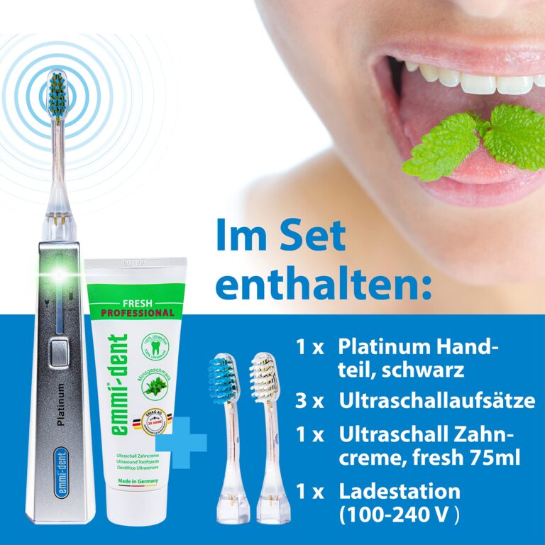 Emmi-dent Ultrasound Platinum Nature Fresh. Touchless Cleaning for Sensitive Teeth and Gums. Cleans with 100% Ultrasound Technology. No Abrasion, No Brushing, No Damage, Pain Free. Rechargeable. - Image 2