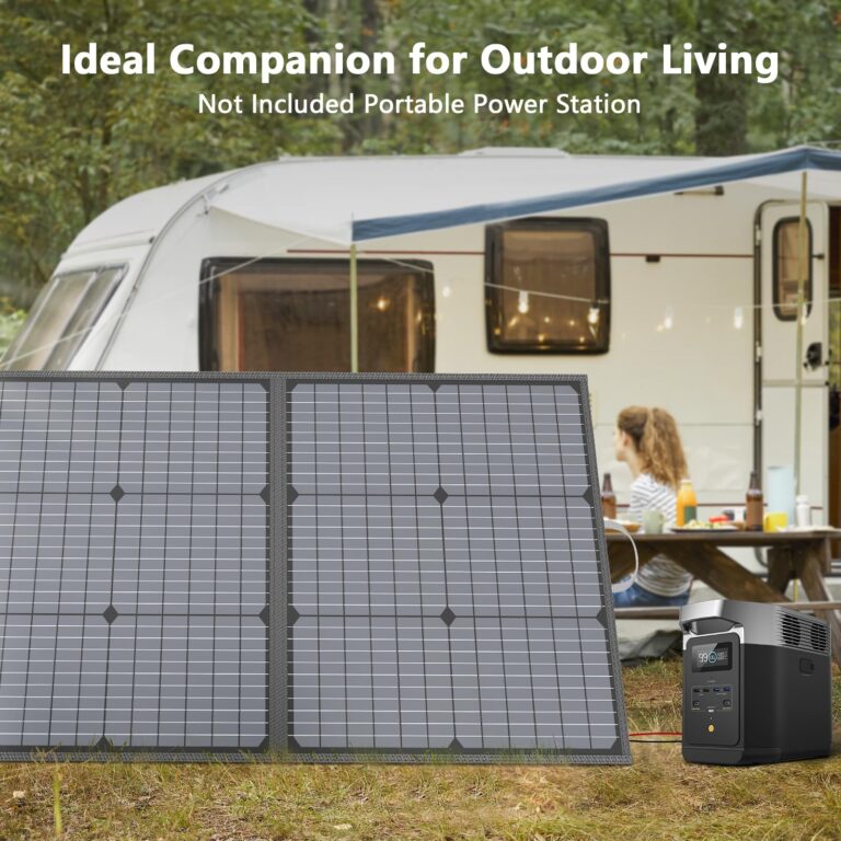MHPOWOS Solar Charger 110W Portable Solar Panel, IP67 Waterproof Foldable Solar Panel kit with 20V Output, 23.5% Efficiency Module for Outdoor Camping, Portable Power Station, Laptops, Motorhome, RV - Image 2