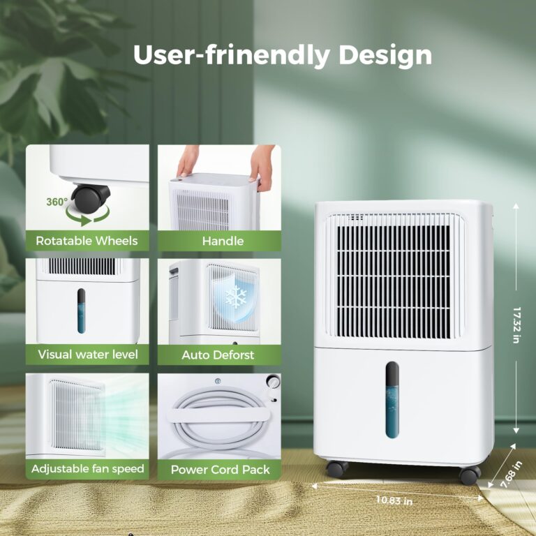 2,500 Sq.Ft Dehumidifier for Basement with Drain Hose, 31 Pint Dehumidifiers for Home with 3 Modes, Smart Humidity Control & Display, 24HR Timer, Auto Defrost for Large Room, Bathroom,Bedroom - Image 2
