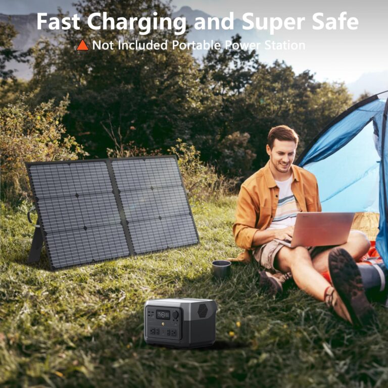 MHPOWOS Solar Charger 110W Portable Solar Panel, IP67 Waterproof Foldable Solar Panel kit with 20V Output, 23.5% Efficiency Module for Outdoor Camping, Portable Power Station, Laptops, Motorhome, RV - Image 3