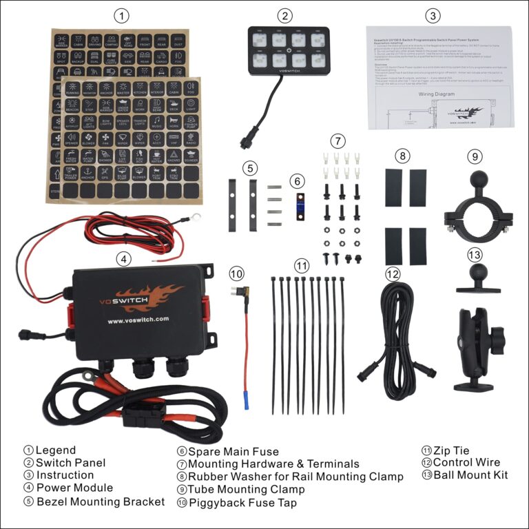 Voswitch UV100 8 Gang Programmable Switch Panel Power Control System for Truck UTV Side by Side Boat 12V Battery Use - Image 6