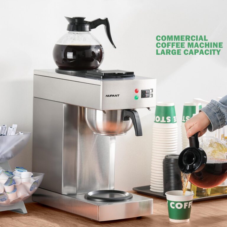 NUPANT 12-Cup Coffee Maker 1.8L Commercial Drip Coffee Maker Pour Over Coffee Machines with 2 Glass Carafes and 2 Warmers Plate Stainless Steel Coffee Brewer for Cofe Bar and Restaurant - Image 5