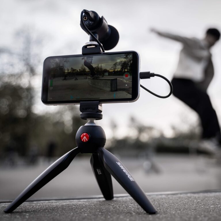 Shure MV88+ Video Kit - Digital Stereo Condenser Microphone for Apple and Android, with Manfrotto PIXI Tripod, Phone Clamp, Mount, iOS and USB-C Cables for Next-Level Connectivity (MV88+ Video KIT) - Image 8