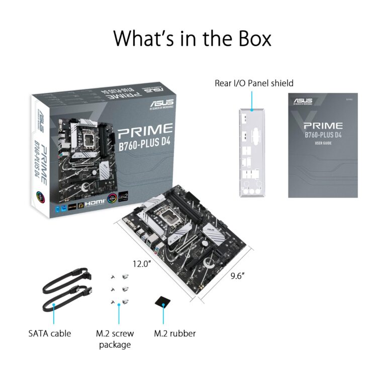 ASUS Prime B760-PLUS D4 Intel (13th and 12th Gen)LGA 1700 ATX motherboard PCIe 5.0,3xPCIe 4.0 M.2 slots,DDR4,2.5Gb LAN,DisplayPort,USB 3.2 Gen 2x2 Type-C,front USB 3.2 Gen 1 Type-C,Thunderbolt (USB4®) - Image 2