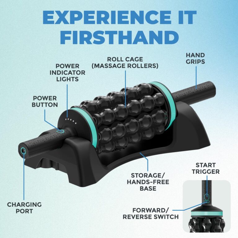 Chirp RPM Rolling Percussive Massager, Percussive Therapy, Whole Body Relief, Deep Tissue and Muscle Recovery, Percussion Massage, Rechargeable, Hands-Free Base, Powerful, 5-Speed Reversible Spin - Image 7