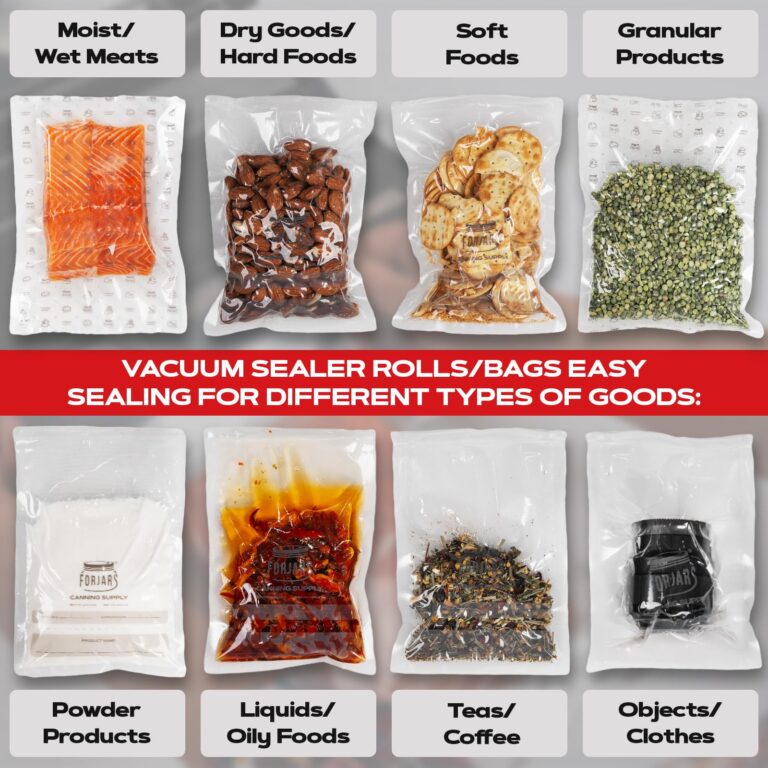 FORJARS Food Vacuum Sealer Machine with 20 Bags, High-Speed, Multi-Functional. Automatic Sealing for Dry and Wet Storage, Freshness Saving for Your Food, Perfect for Sous Vide Cooking and Kitchen Use - Image 4