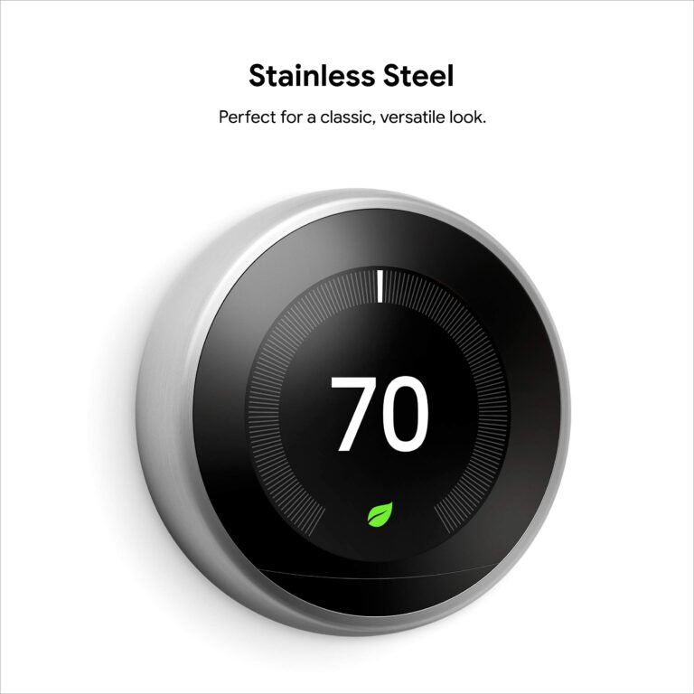 Google Nest Learning Thermostat - 3rd Gen (2015) - Programmable Smart Thermostat for Home - Works with Alexa - Stainless Steel - Image 14