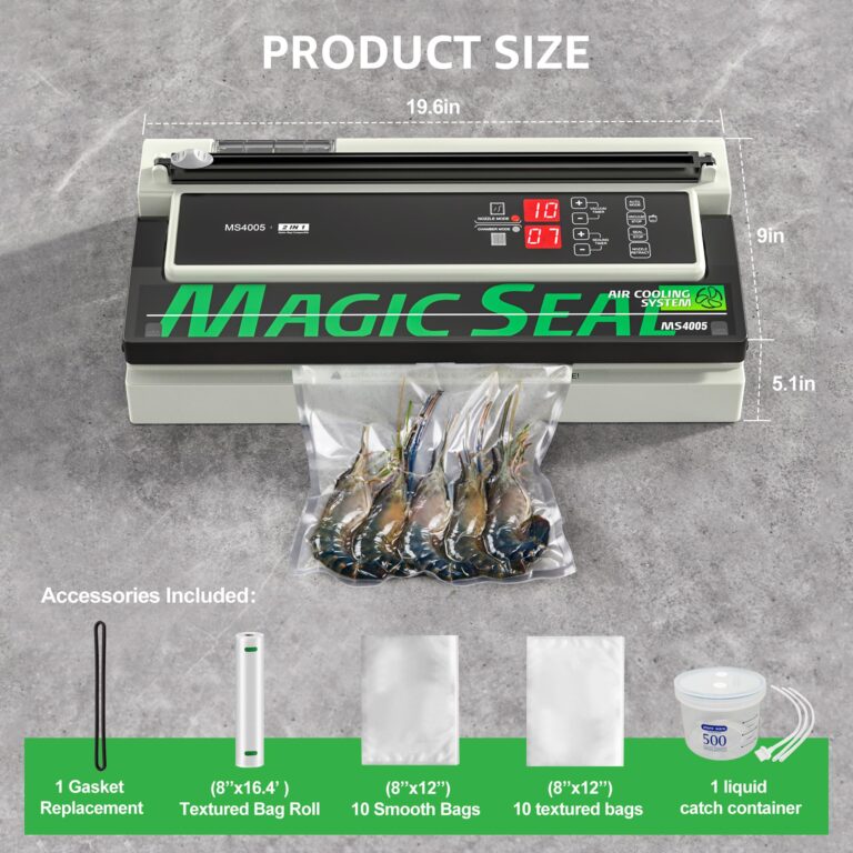 MAGIC SEAL 16'' Commercial Vacuum Sealer Machine, Meat Sealer Vacuum Packing Machine with Double Pump and Auto Cooling System, Sealing and Vacuum Time Control, Compatible with Mylar Bags - Image 2