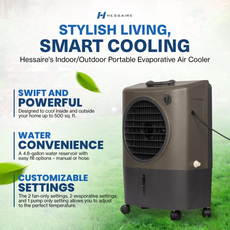 Hessaire MC18V Portable Evaporative Cooler, Green, 1300 CFM, Cools 500 Square Feet - Image 5