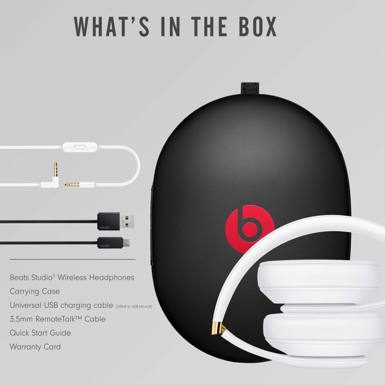Beats Studio3 Wireless Noise Cancelling Over-Ear Headphones - Apple W1 Headphone Chip, Class 1 Bluetooth, 22 Hours of Listening Time, Built-in Microphone - White - Image 3