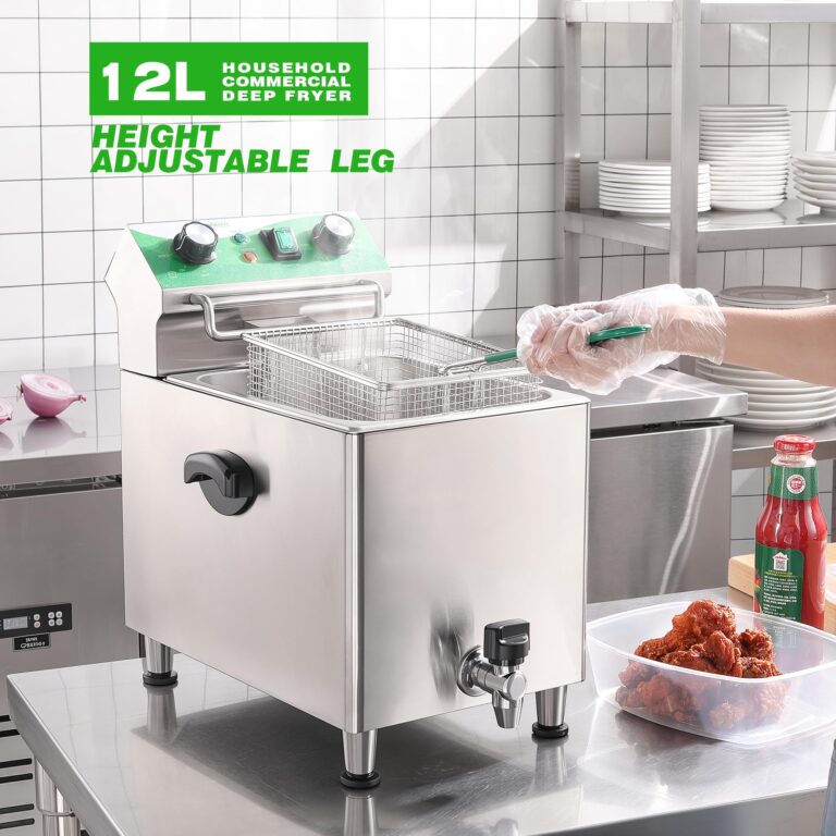 NUPANT Deep Fryer with Basket and Lid Commercial Fryers with Oil Filtration and Timer 12L/12.7QT Electric Countertop Fryer Stainless Steel Single Tank Fryer for Home and Reastaurant Use 110V 1750W - Image 3
