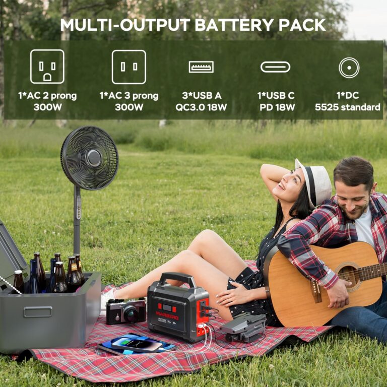 MARBERO Solar Generator 296Wh Portable Power Station with Solar Panel 60W Included Solar Power Bank with AC Outlets 300W Pure Sine Wave with Foldable Solar Panel Set for Camping Home Outdoor Emergency - Image 5
