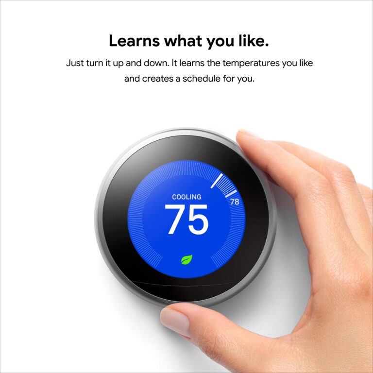 Google Nest Learning Thermostat - 3rd Gen (2015) - Programmable Smart Thermostat for Home - Works with Alexa - Mirror Black - Image 10