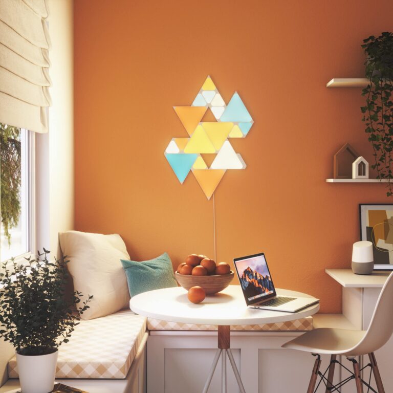 Nanoleaf Shapes Triangles and Mini Triangles WiFi and Thread Smart RGBW LED Dimmable Gaming and Home Decor Wall Lights Smarter Kit (17 Pack) - Image 2