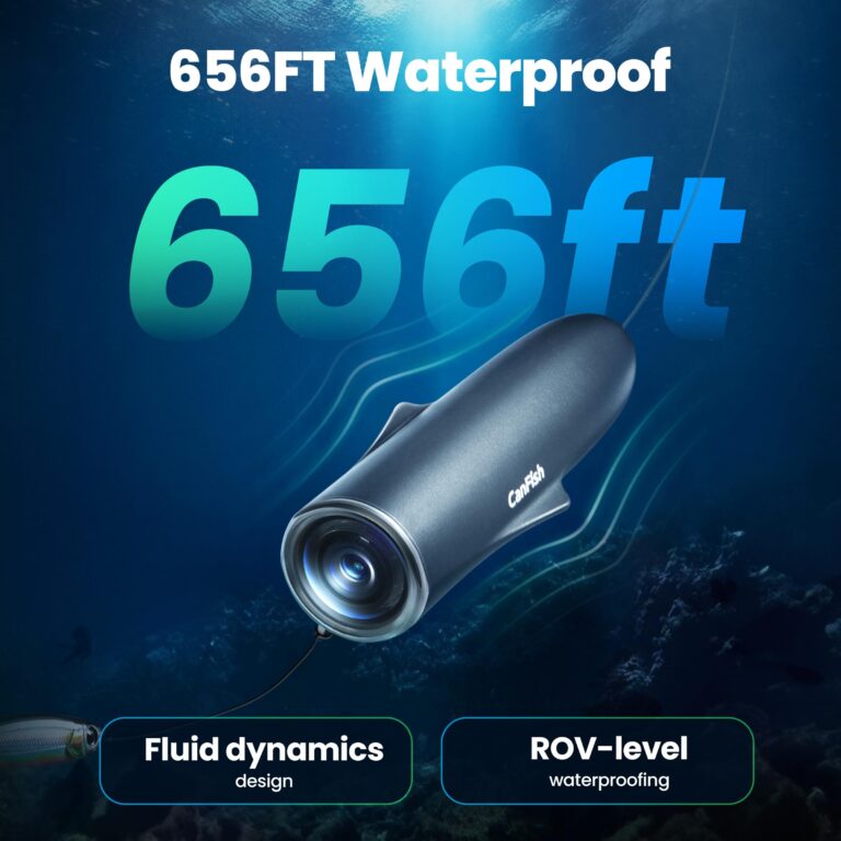 CanFish Fishing CamX Fishing Finders Camera Camera, HD 1080P &136°Ultra-Wide-Angle,656FT ROV Waterproof/Motion Sensing/Segmented Intelligent Recording/Wireless Charge/App Compatible (Grey) - Image 4