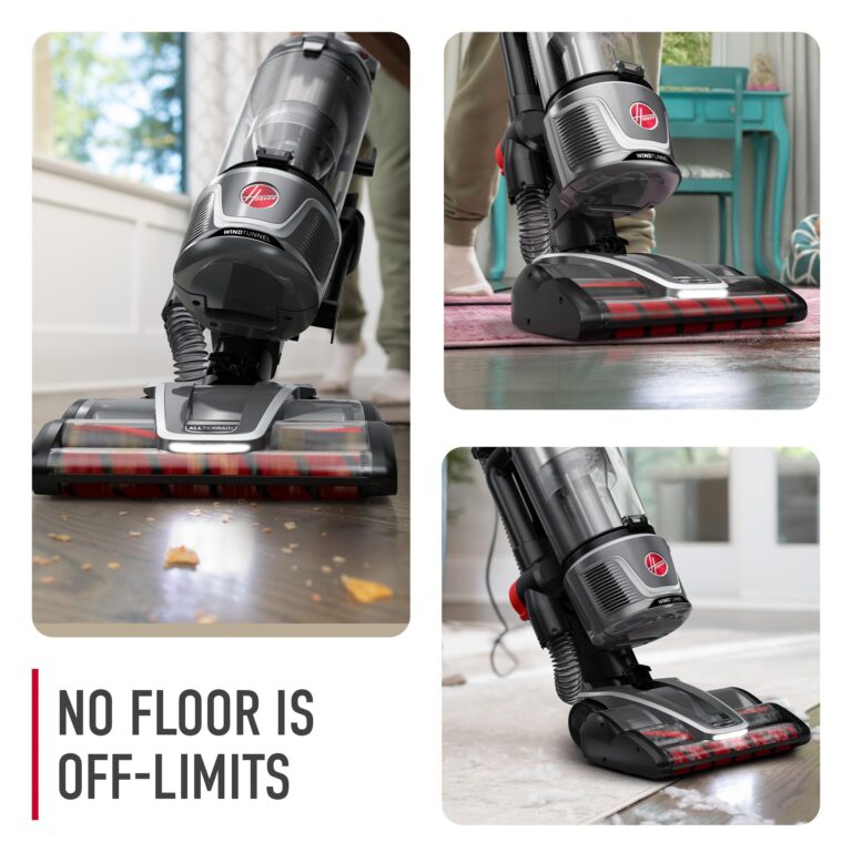 Hoover WindTunnel All-Terrain Dual Brush Roll Bagless Vacuum Cleaner, Corded Upright Vacuum, HEPA Media Filtration, Headlights, Swivel Steering, Corded Vacuum Cleaners for Home Use - Image 6