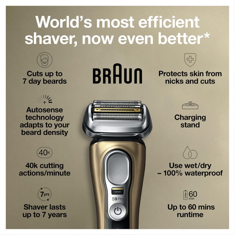 Braun Series 9 Pro 9419s Electric Shaver for Men, Wet & Dry Shave, Shaving Kit with 4+1 Head with ProLift Trimmer - Image 8