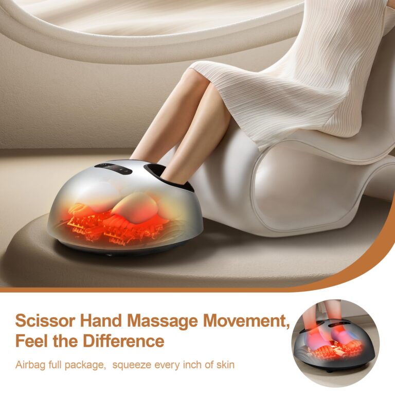 QXC Foot Massager Machine with Heat, Double Shear Massage Core, Shiatsu Feet Massager with Airbag Full Wrapped, Plantar Fasciitis Massage, Automatic Foot Kneading Points, Gifts for Family and Friends - Image 8