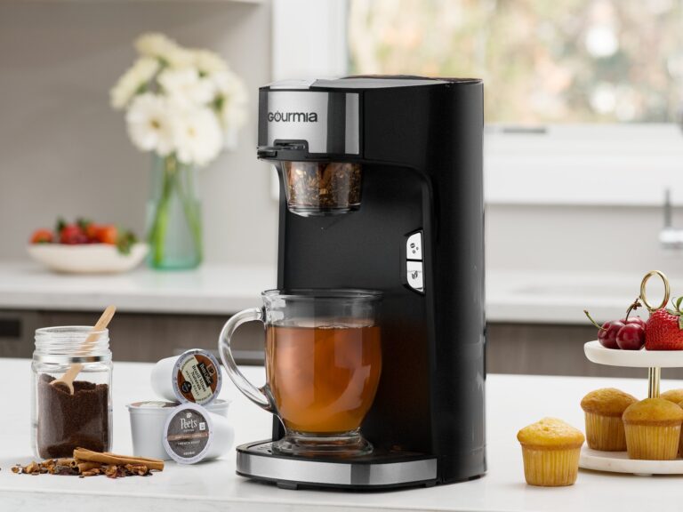 Gourmia GCM3600 3 in 1 Coffee & Tea Maker -K-Cup Pod, Loose Leaf Tea & Ground Coffee Compatible -Single Serve Machine -Automatic -Removable Filters & Adapters -16 oz Water Reservoir -1300W -Black - Image 8