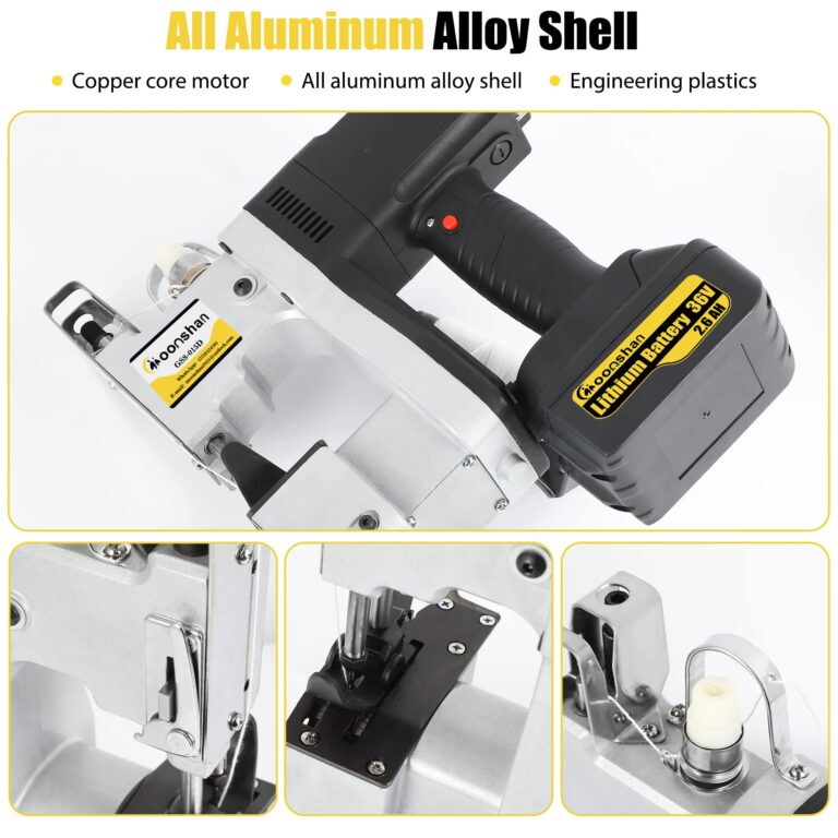 Moonshan Cordless Bag Closing Machine 2s/bag Bag Sewing Machine Cordless Portable Bag Sewer 8.1Lbs Automatic Woven Bag white - Image 2