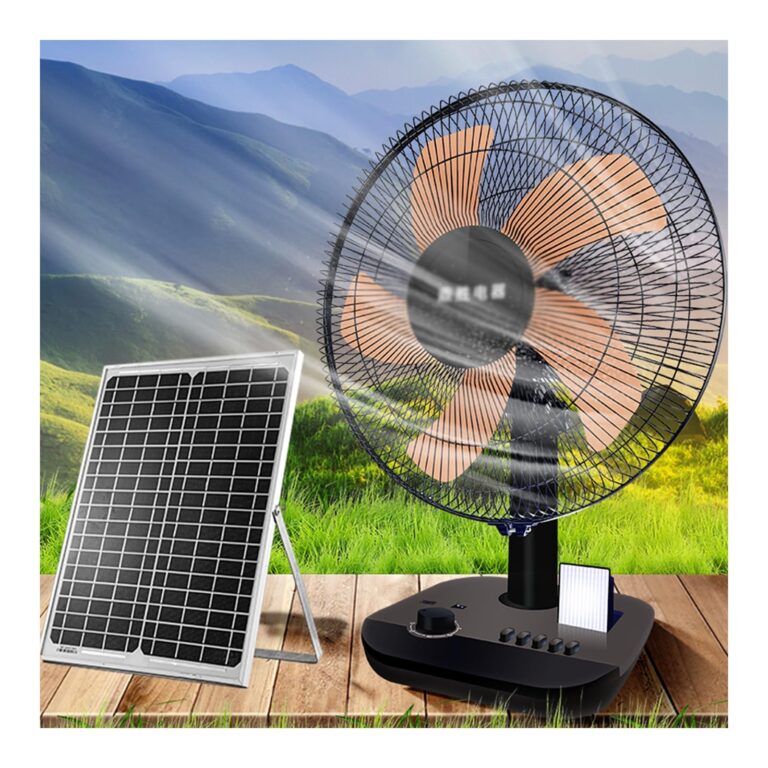 Gerrit 3-speed Adjustable Solar Fans Rechargeable Desktop Fan Outdoor Camping Photovoltaic Electric Fan Aluminium Alloy Fan Blades Multi Wide-angle Air Supply Reinforced Base (Size : 12V4600mAH)