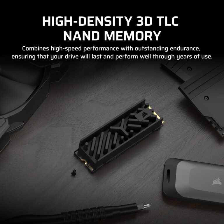 Corsair MP700 Elite 2TB PCIe 5.0 x4 NVMe M.2 SSD – Included Aluminum Heatsink – Up to 10,000MB/sec – High-Density 3D TLC NAND – M.2 2280 - DirectStorage Compatible – Black - Image 5