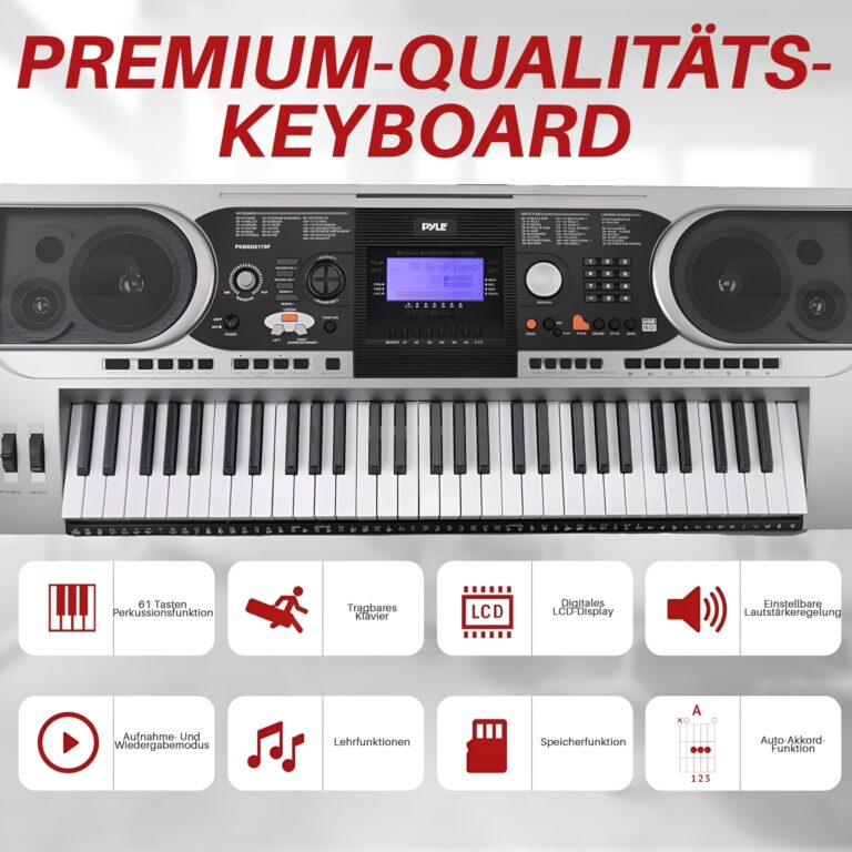 Pyle Portable Electronic Piano Digital Keyboard, 61 Keys w/ Built-in Speakers, 162 Sounds, 200 Music Styles, Waterproof Bag, Sustain Pedal & Headset - Image 8