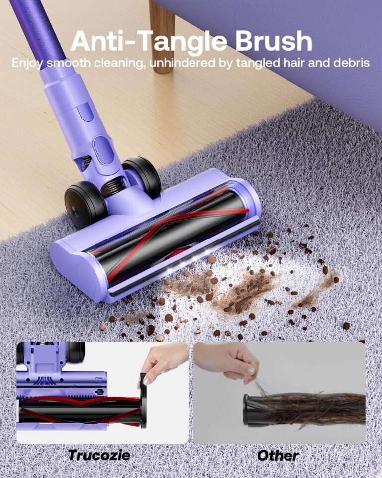 Cordless Vacuum Cleaner, 40Kpa 45Mins Vacuum Cleaners for Home, 8-in-1 Lightweight Stick Vacuum with Powerful Suction, Anti-tangle Wireless Vacuum for Carpet, Tile, Pet Hair, Hardwood Floors, Purple - Image 7